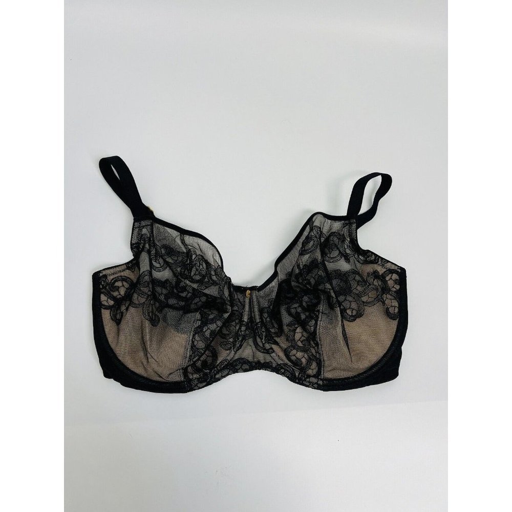 Natori Black lace lightly lined Underwire  Demi bra women’s Sz 34H